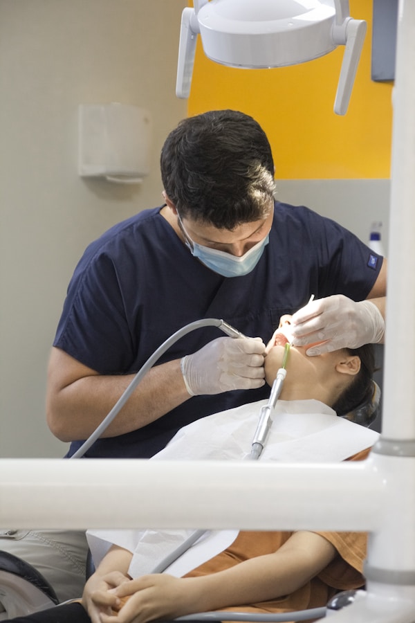 Dentist providing treatment in a modern clinic